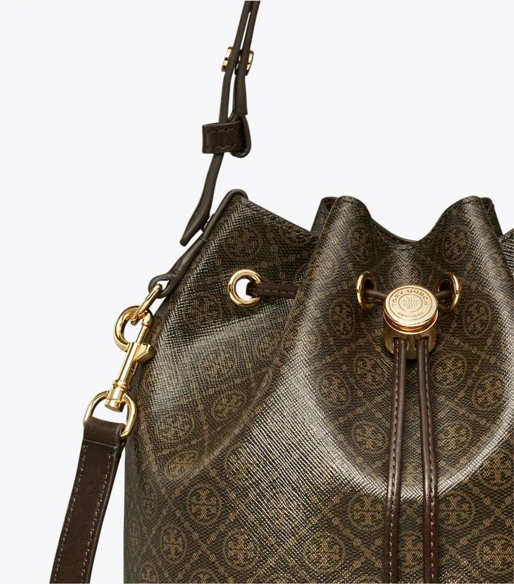 T Monogram Coated Canvas Bucket Bag