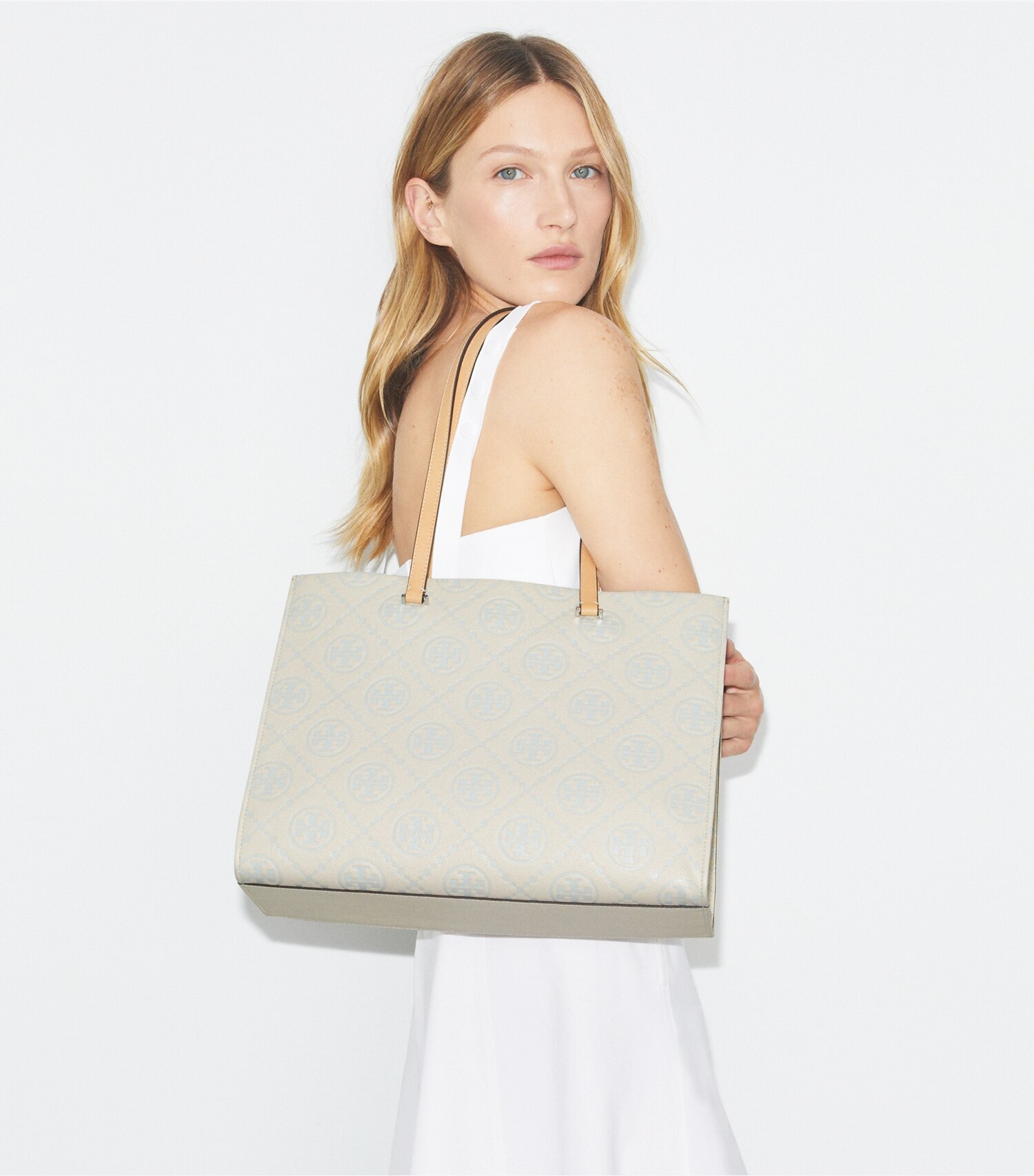 T Monogram Pebble Tote