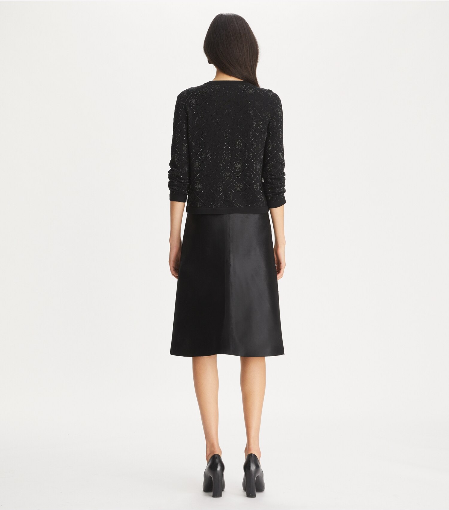 T Monogram Embellished Kendra Cardigan