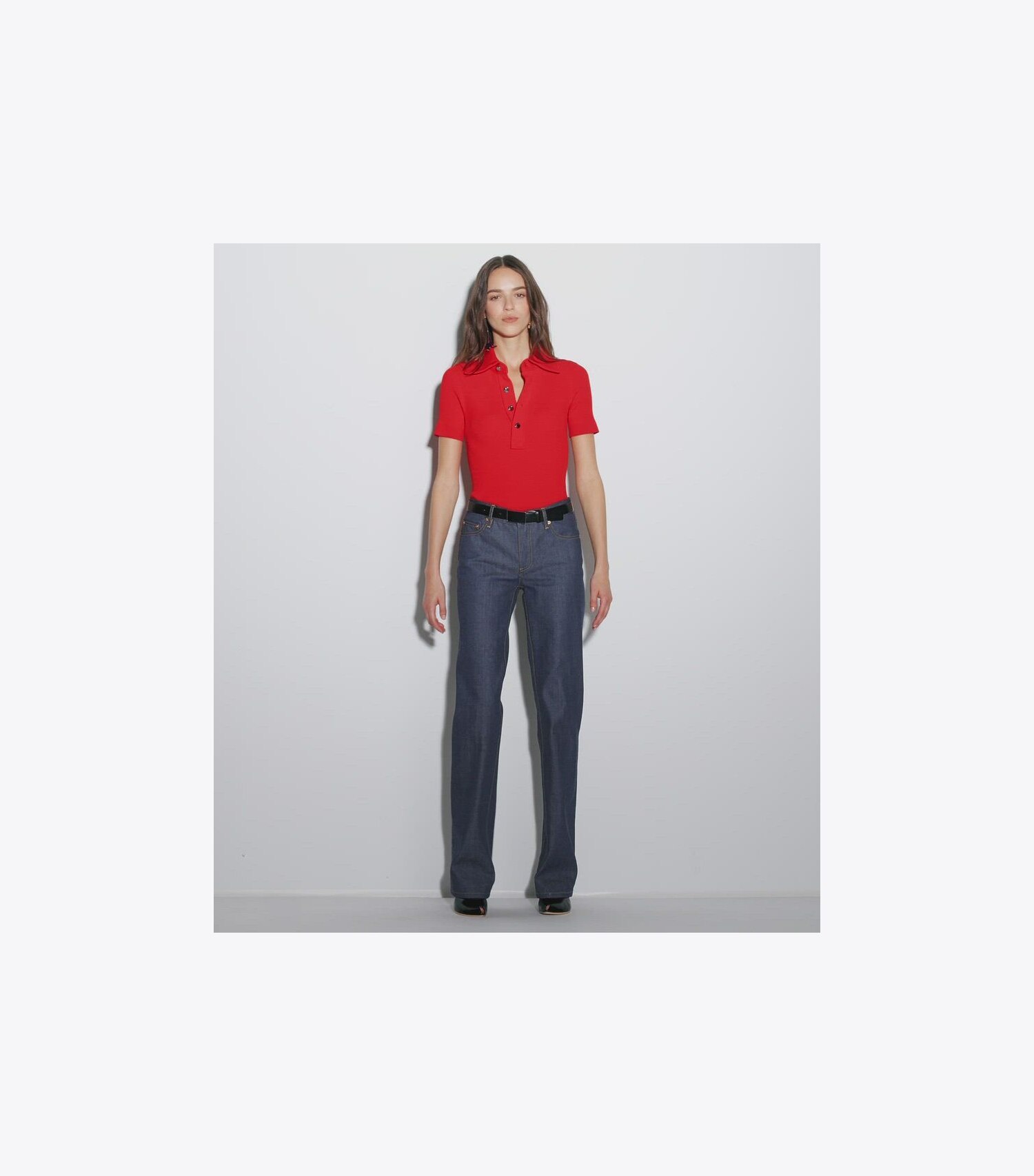 Viscose Ribbed Polo Sweater