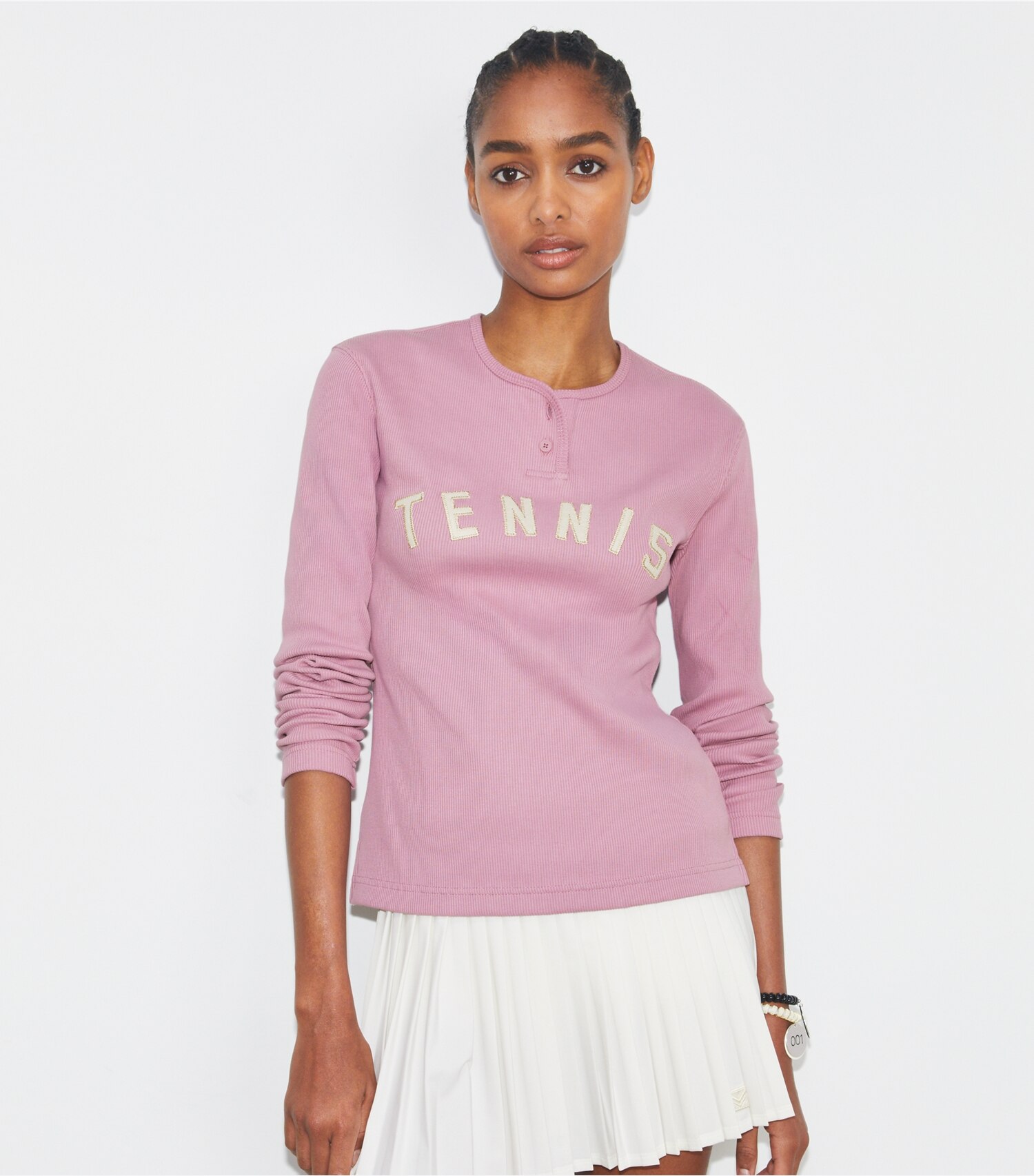 Ribbed Cotton Tennis Henley