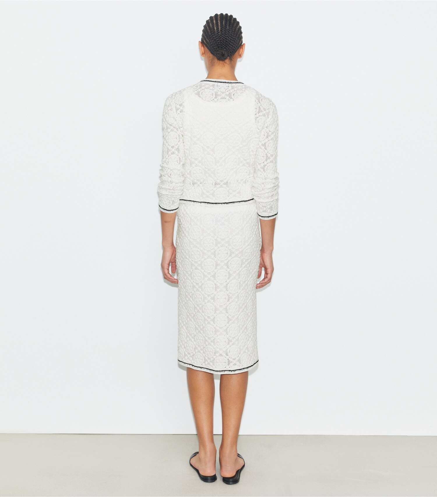 Cotton Logo Lace Cardigan