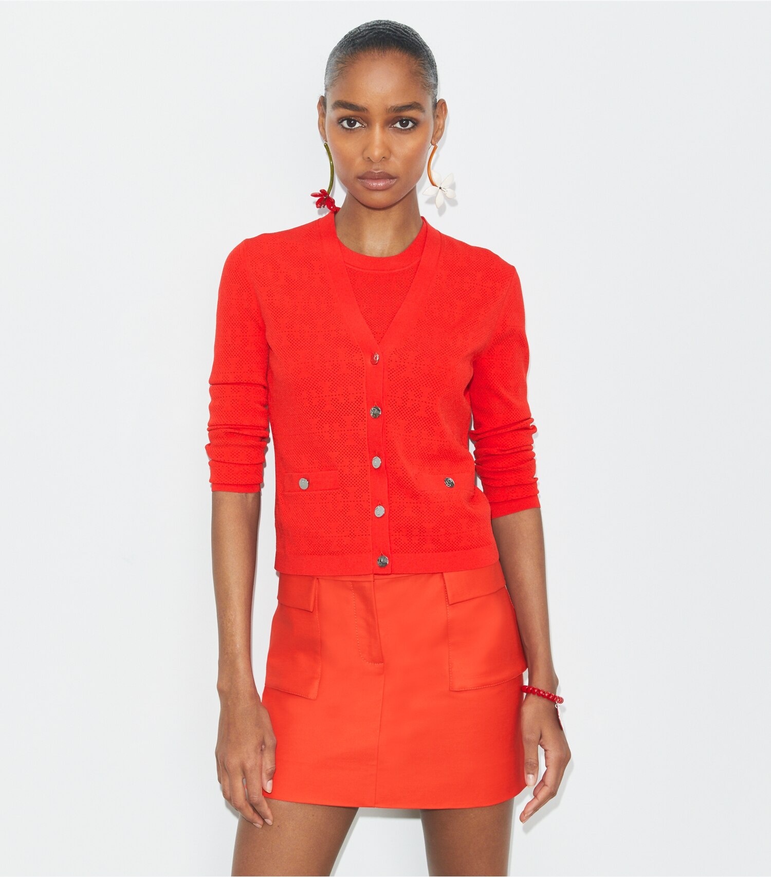 T Monogram Jacquard Cardigan