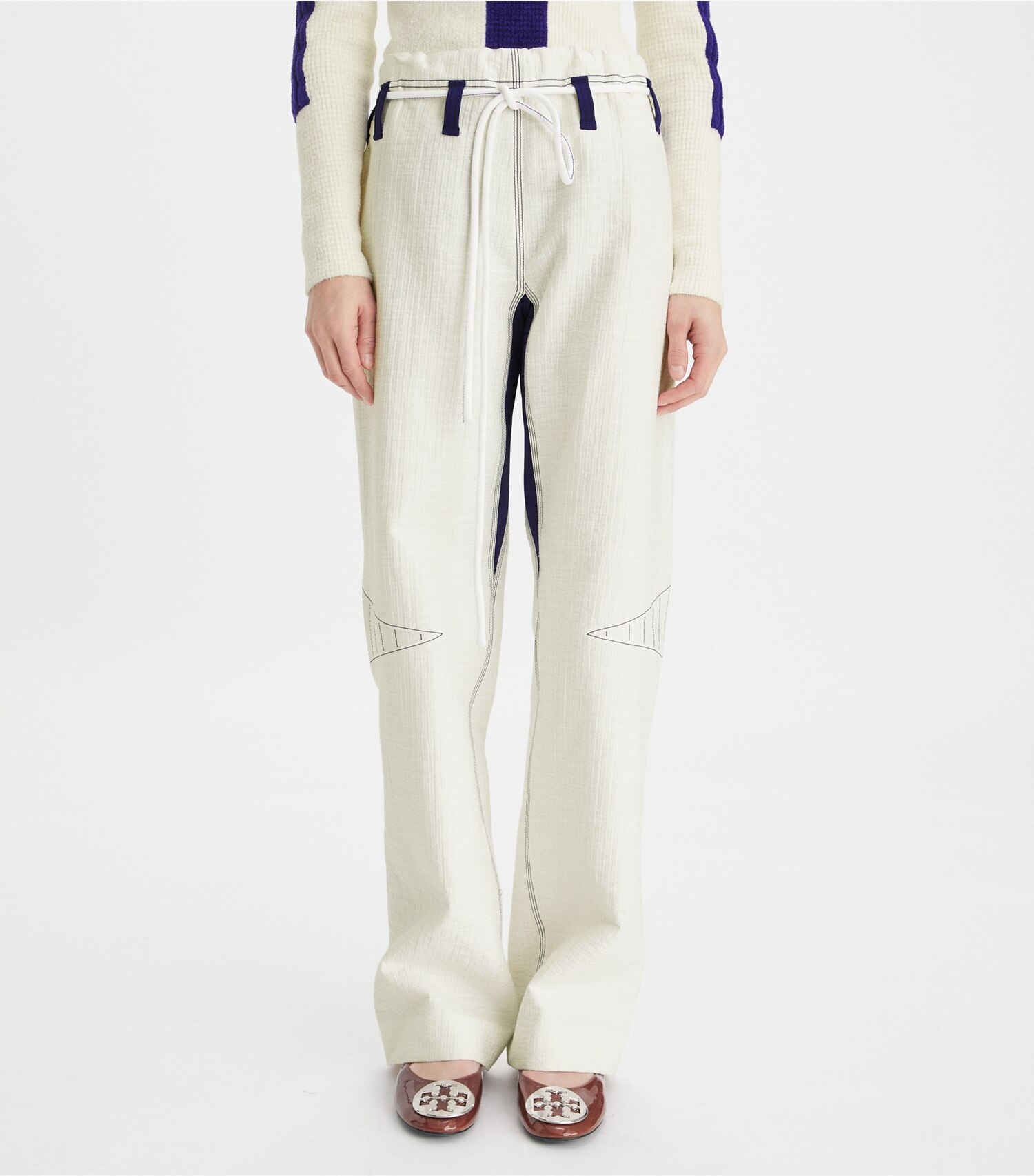 Wide-Leg Cotton Pants