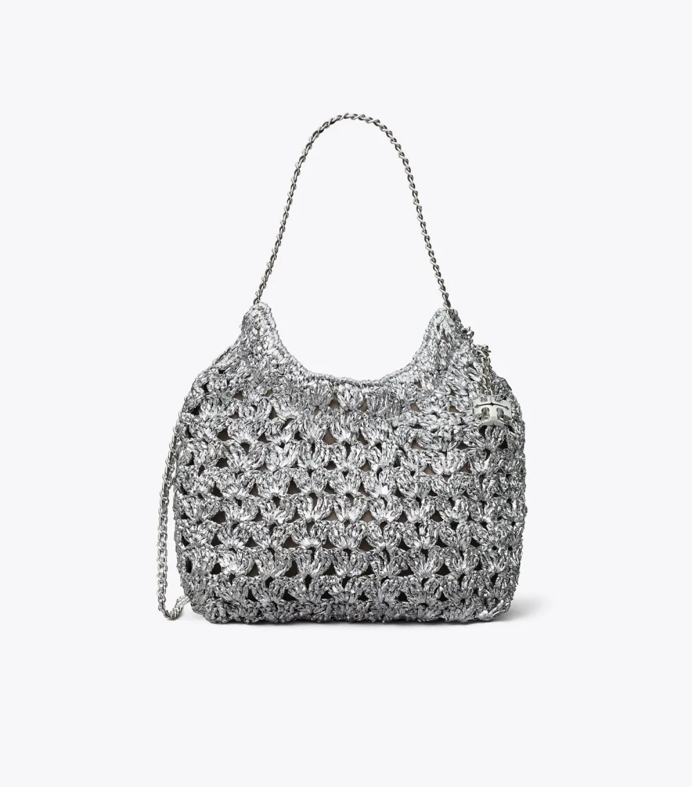 Mini Fleming Woven Hobo Bag
