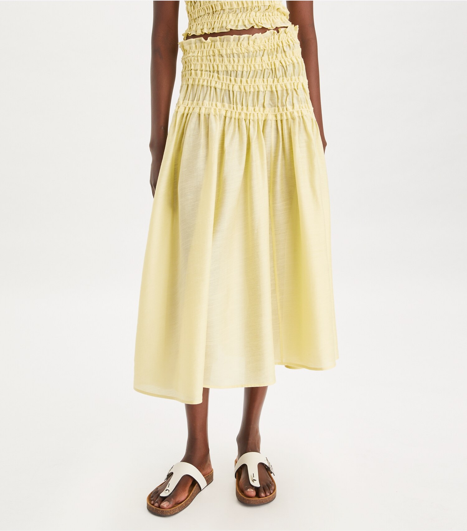 Smocked Viscose Skirt