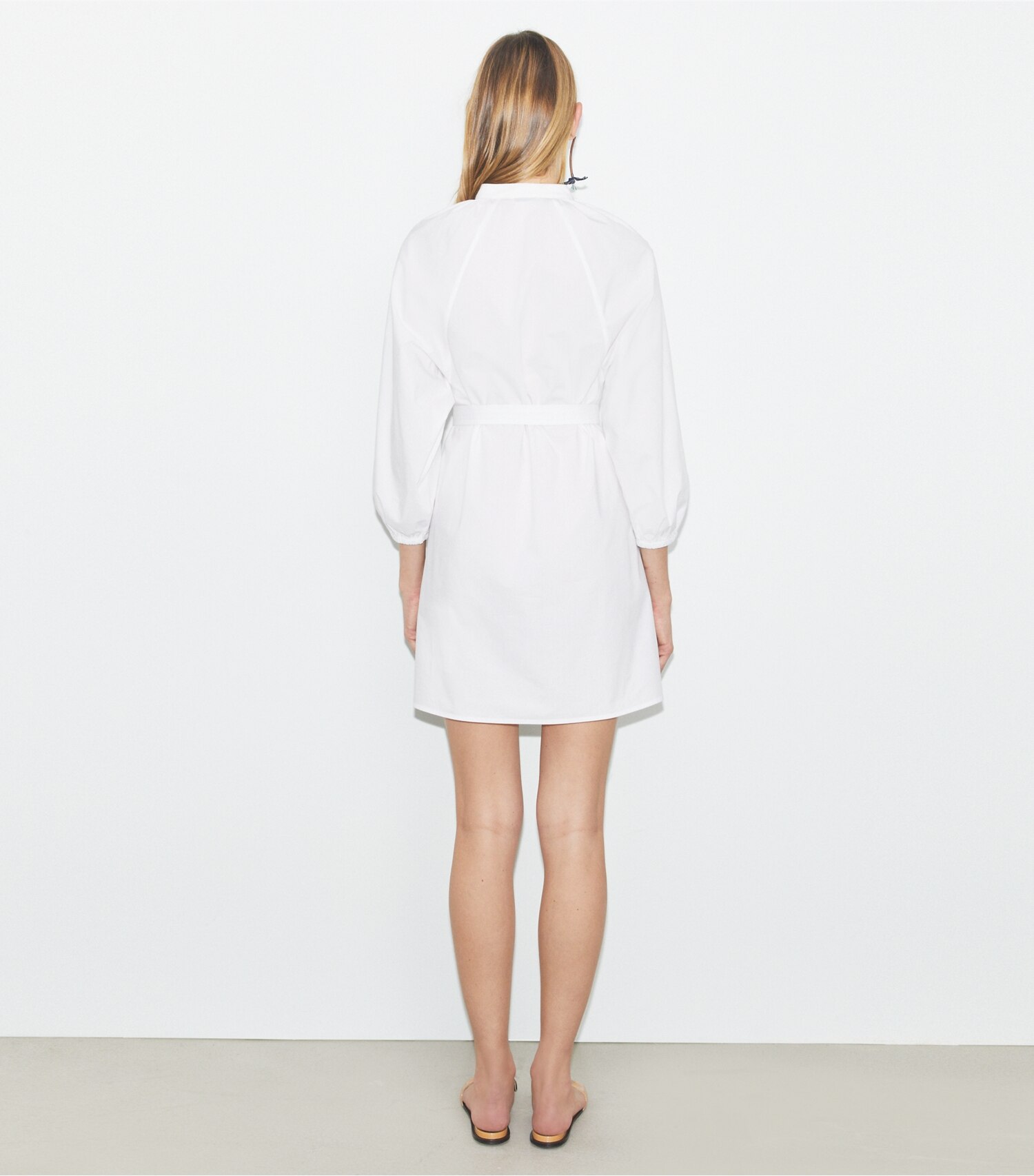 Balloon Sleeve Cotton Tunic Dress