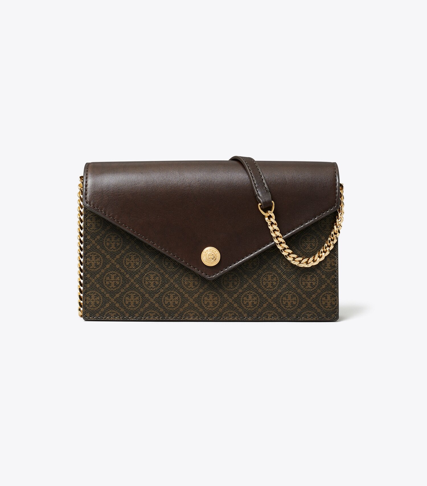 T Monogram Coated Canvas Envelope Crossbody