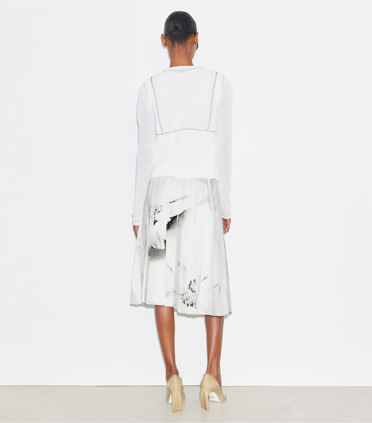 Cotton And Nylon Mesh Cardigan