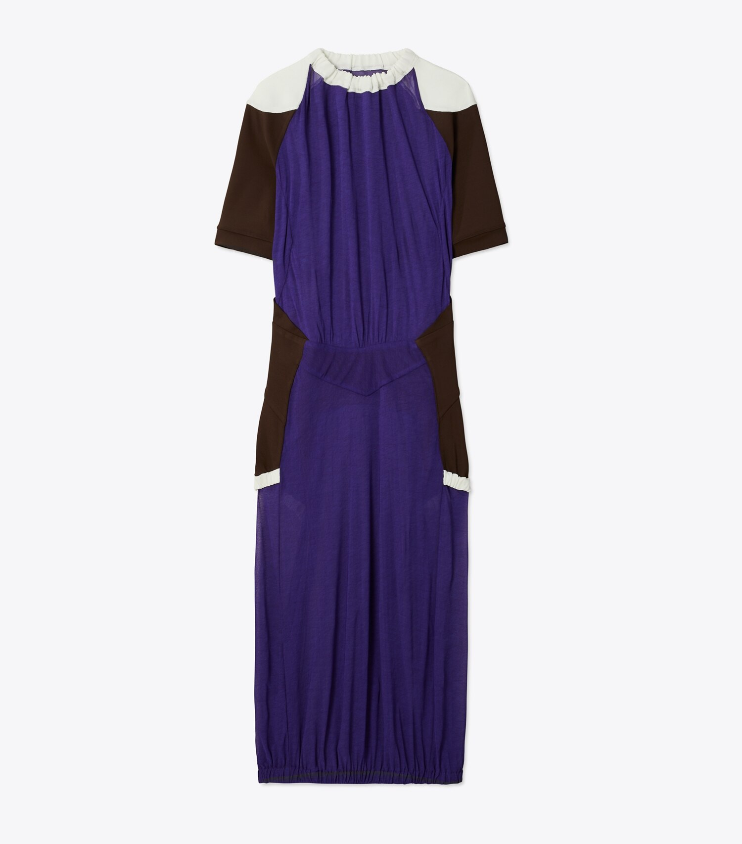 Colorblock Sheer Jersey Dress