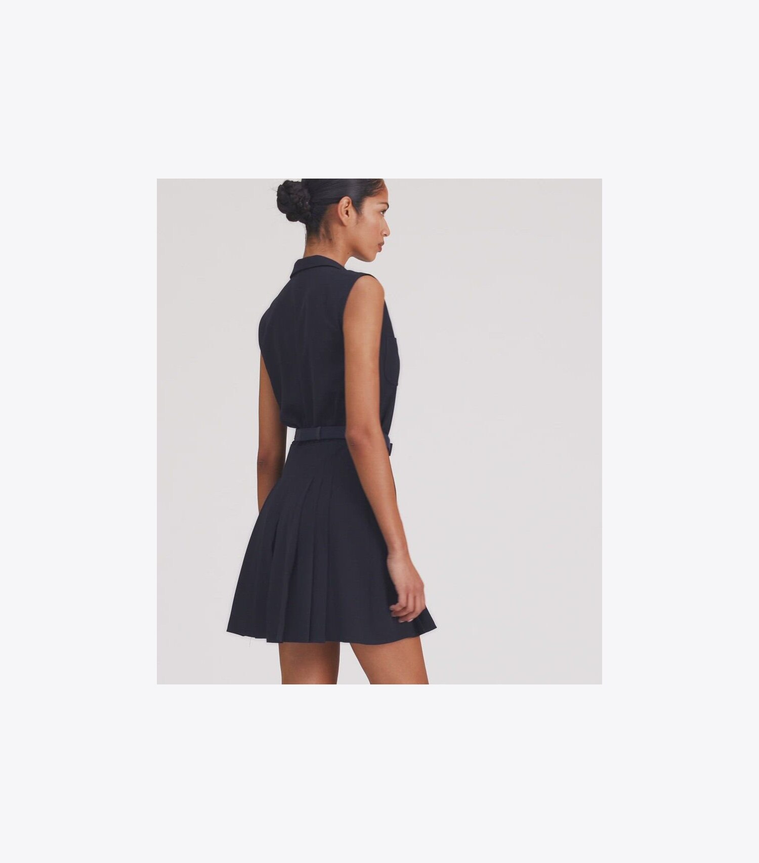 Pleated Twill Dress