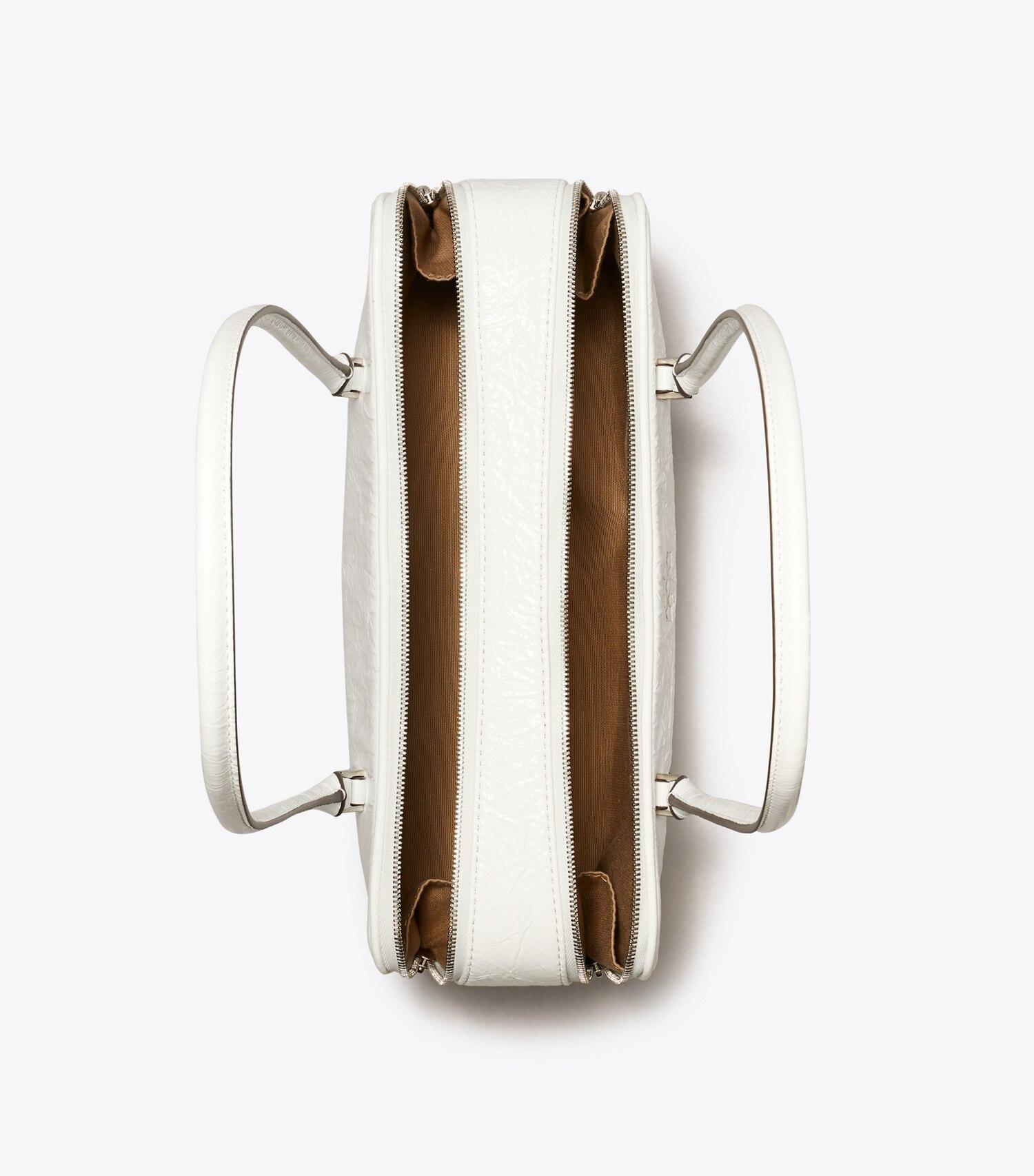 Small Crinkle Leather Marshmallow Satchel