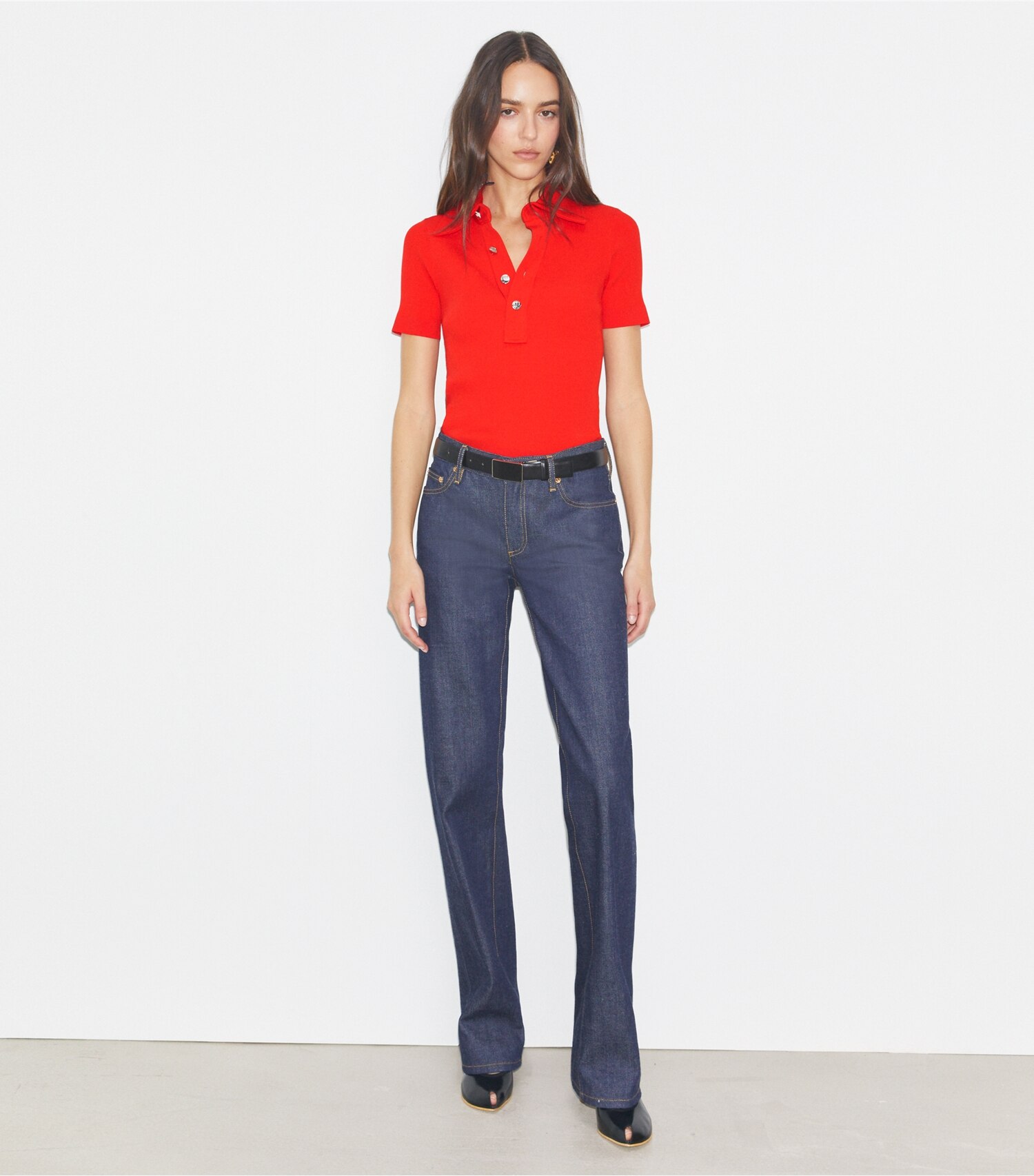 Viscose Ribbed Polo Sweater