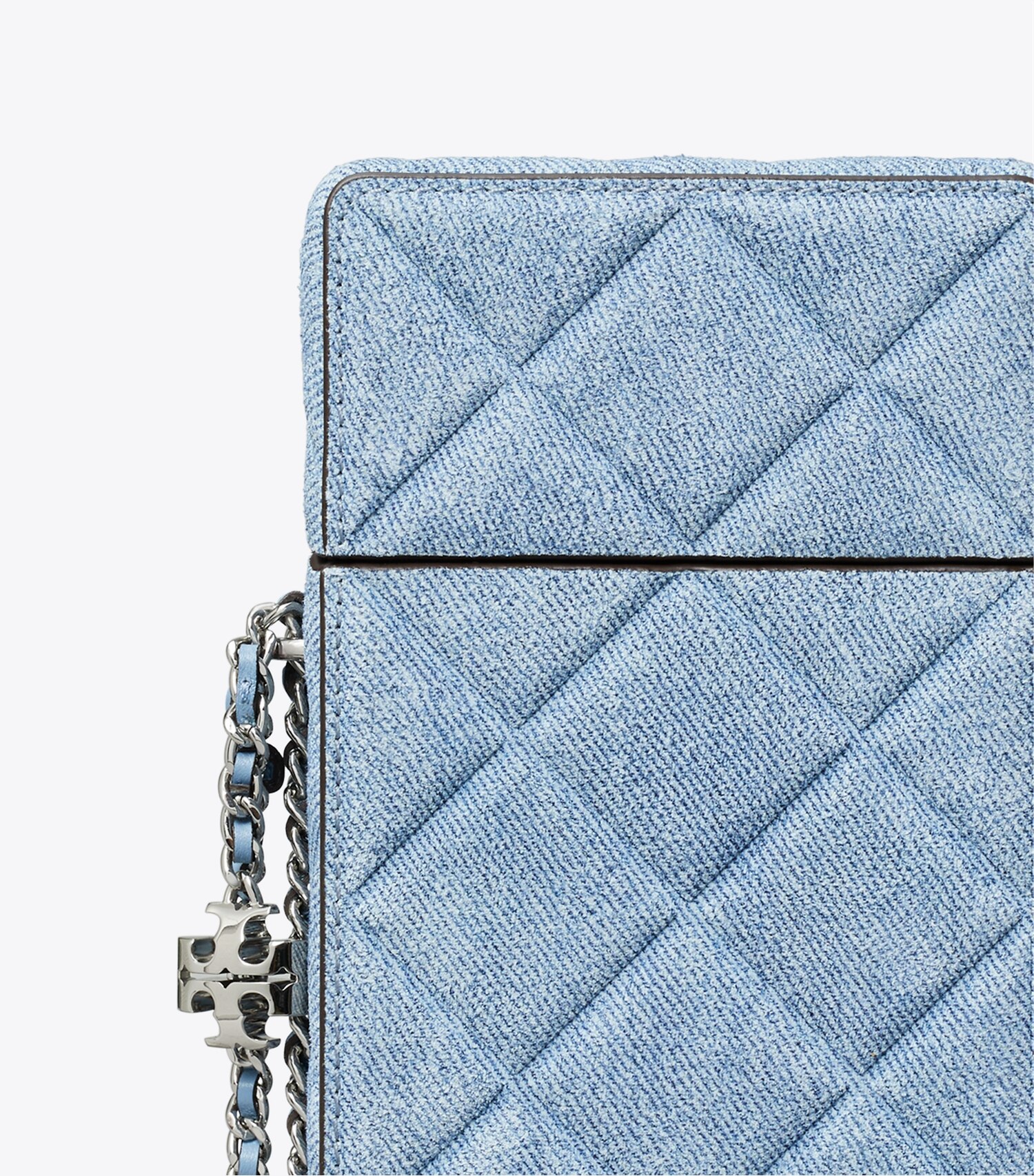 Fleming Denim-Print Suede Phone Crossbody