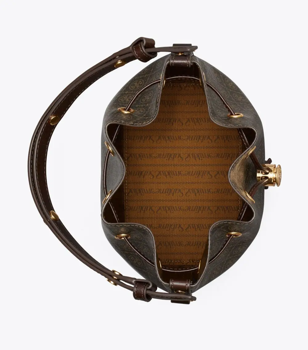 T Monogram Coated Canvas Bucket Bag