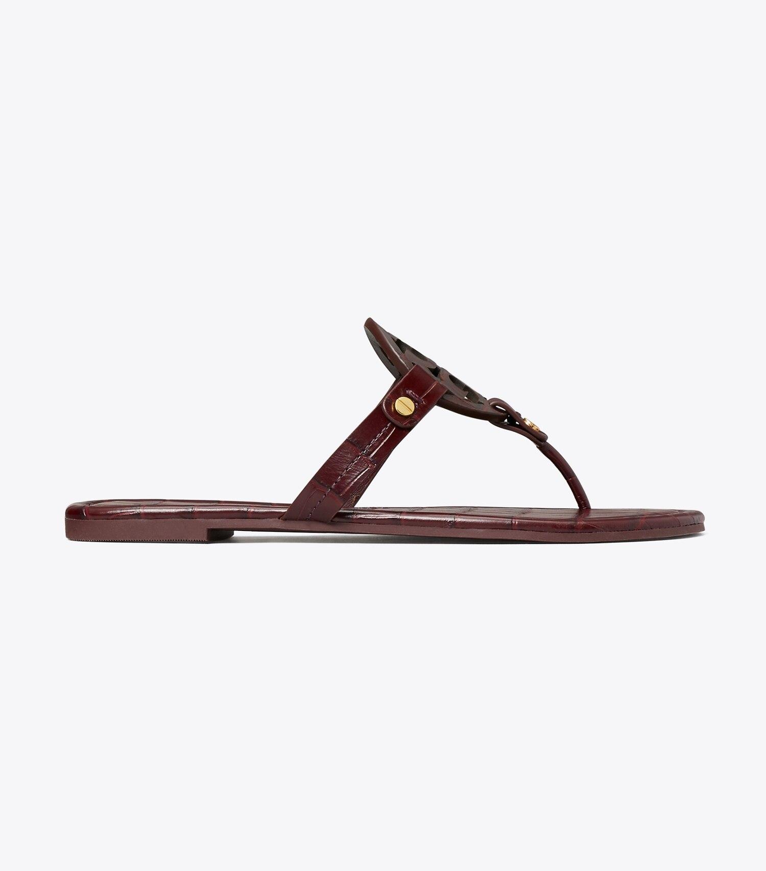 Miller Croc-Embossed Leather Sandal