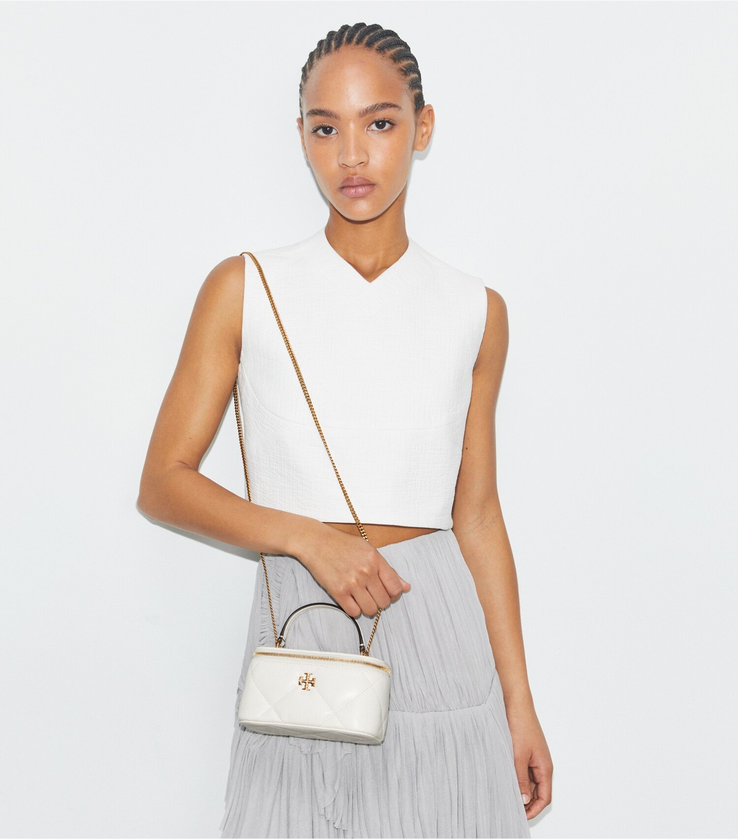 Kira Diamond Quilt Vanity Case