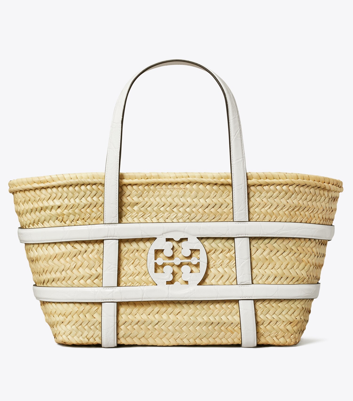 Ella Croc-Embossed Straw Basket