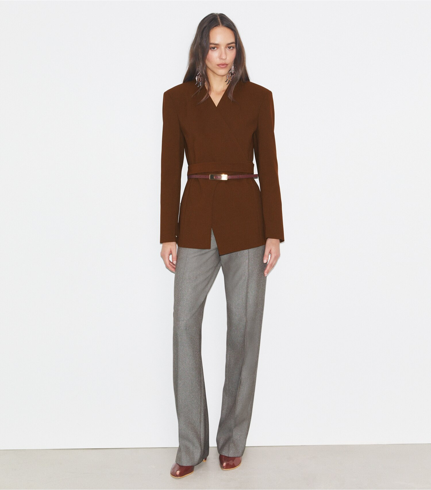 Asymmetrical Pique Wrap Jacket