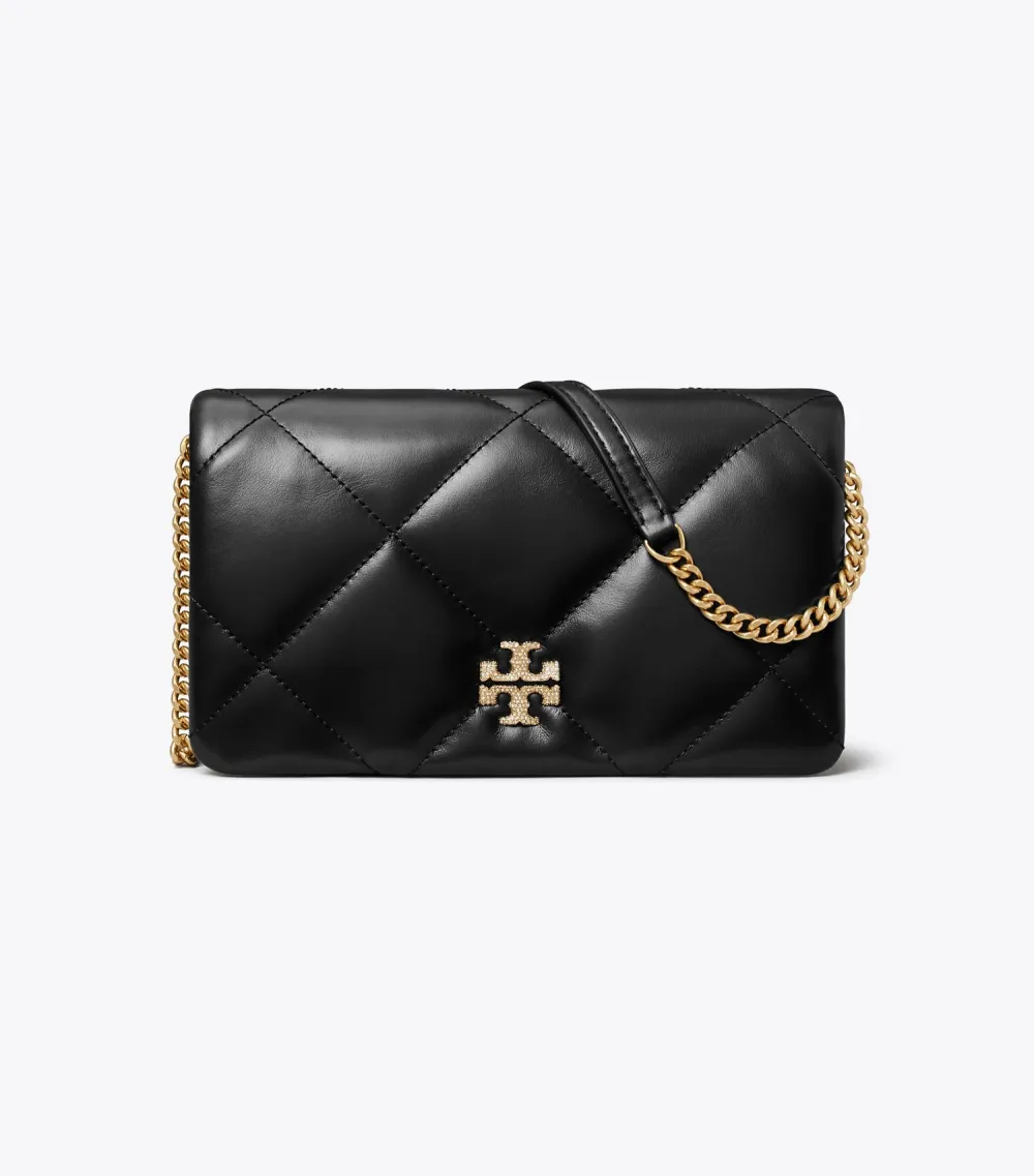Kira Diamond Quilt Pavé Logo Crossbody