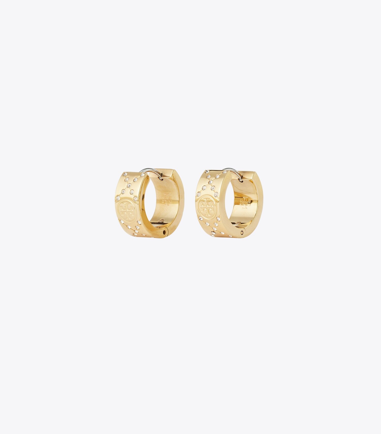 Small T Monogram Pavé Hoop Earring