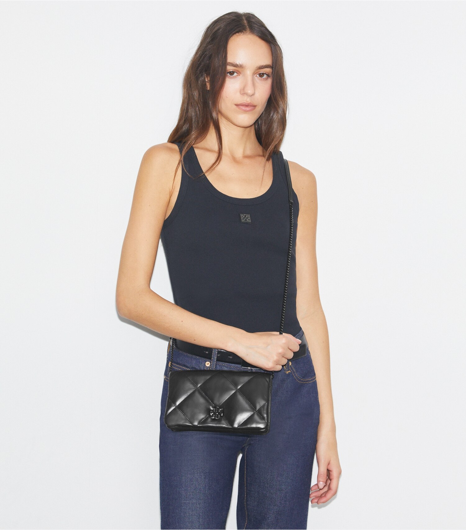 Kira Diamond Quilt Chain Wallet