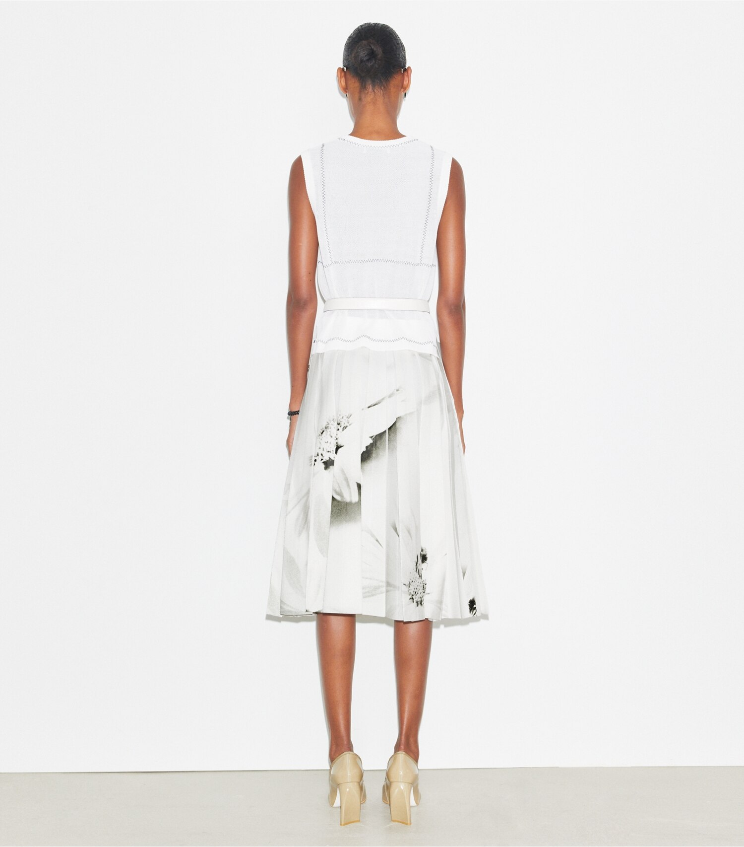 Cotton And Nylon Mesh Top