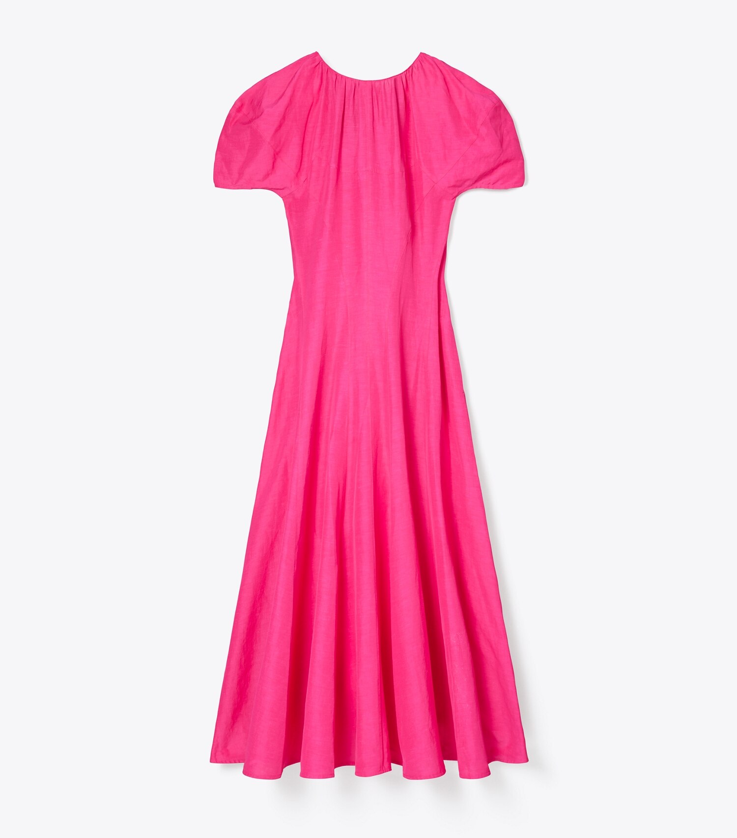 Balloon Sleeve Linen Dress