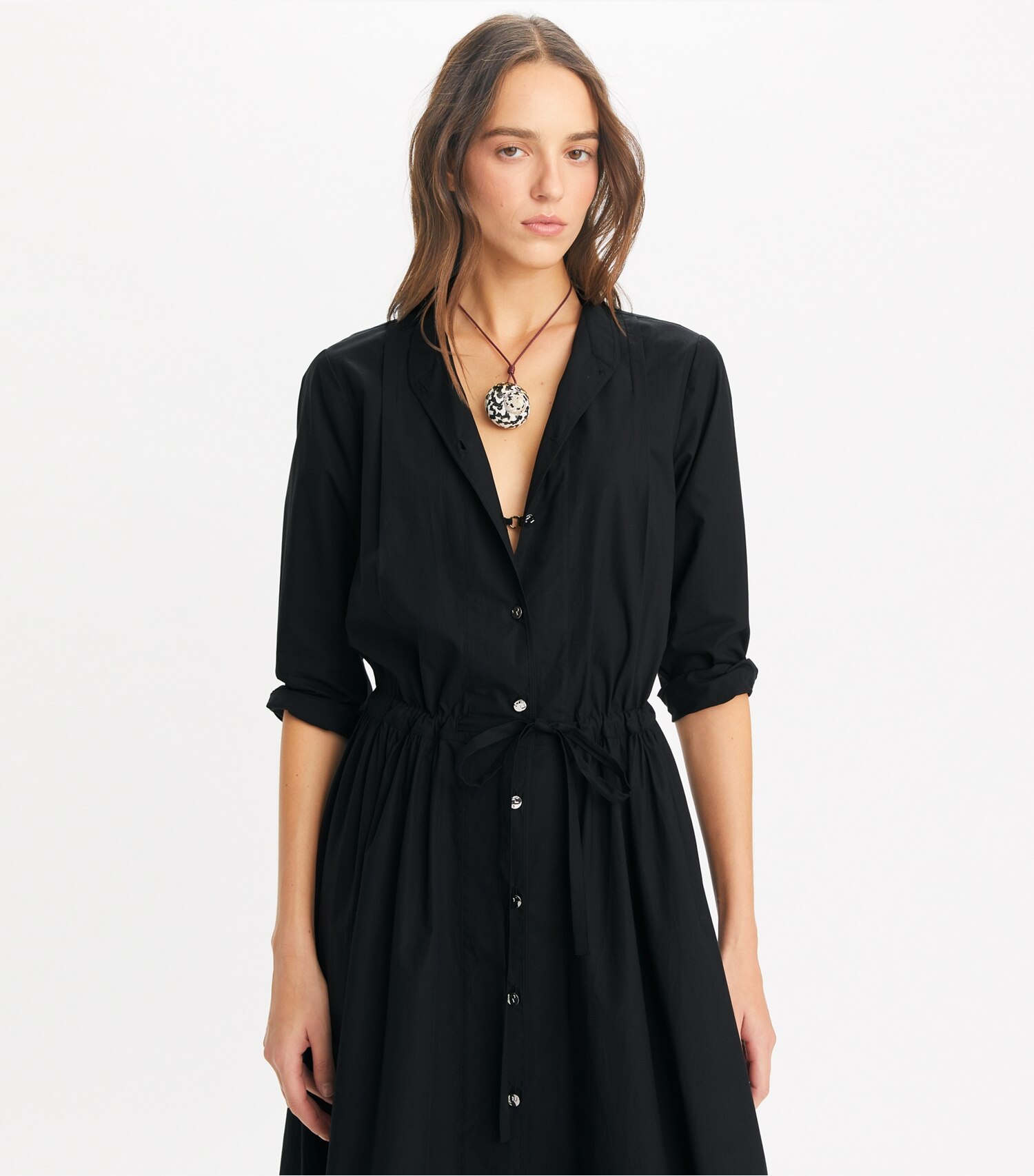 Long Poplin Shirtdress