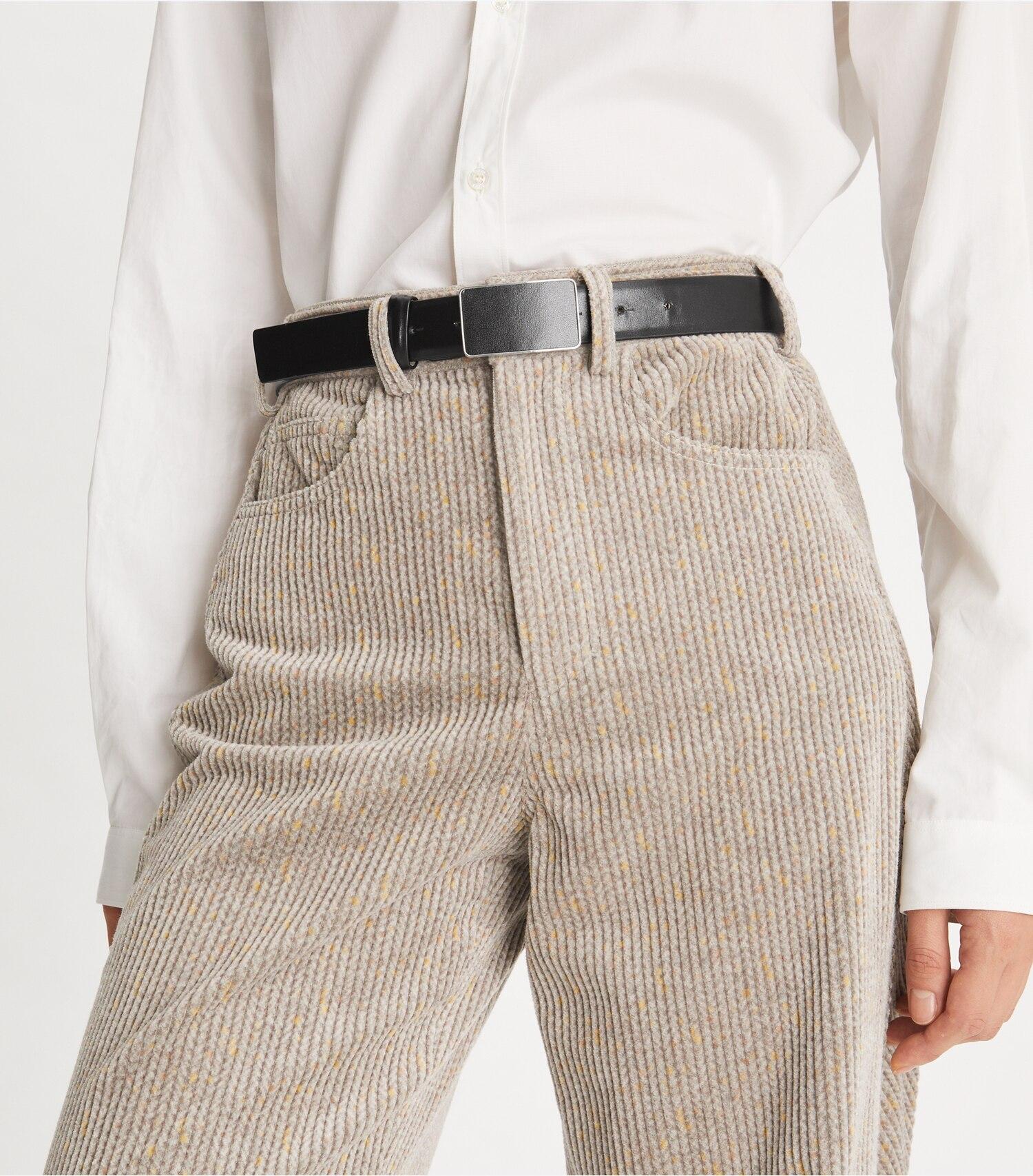 Smooth Leather Plate Belt