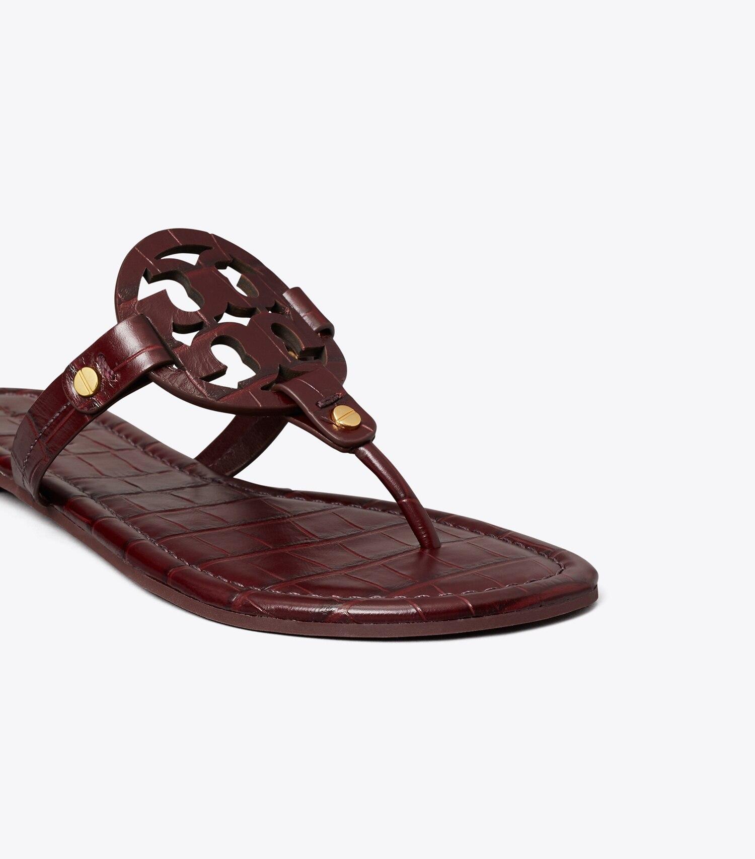 Miller Croc-Embossed Leather Sandal