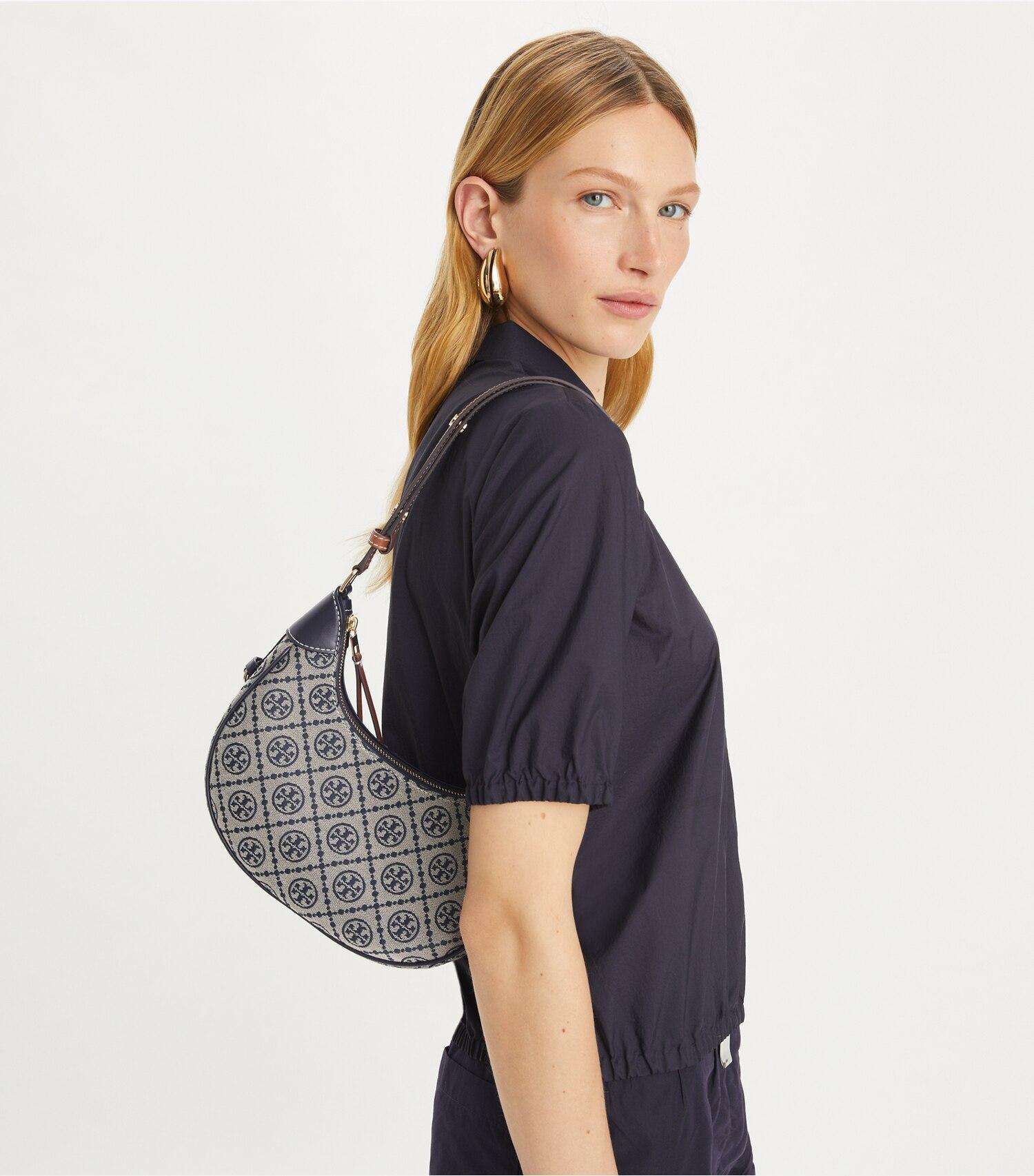 T Monogram Crescent Bag
