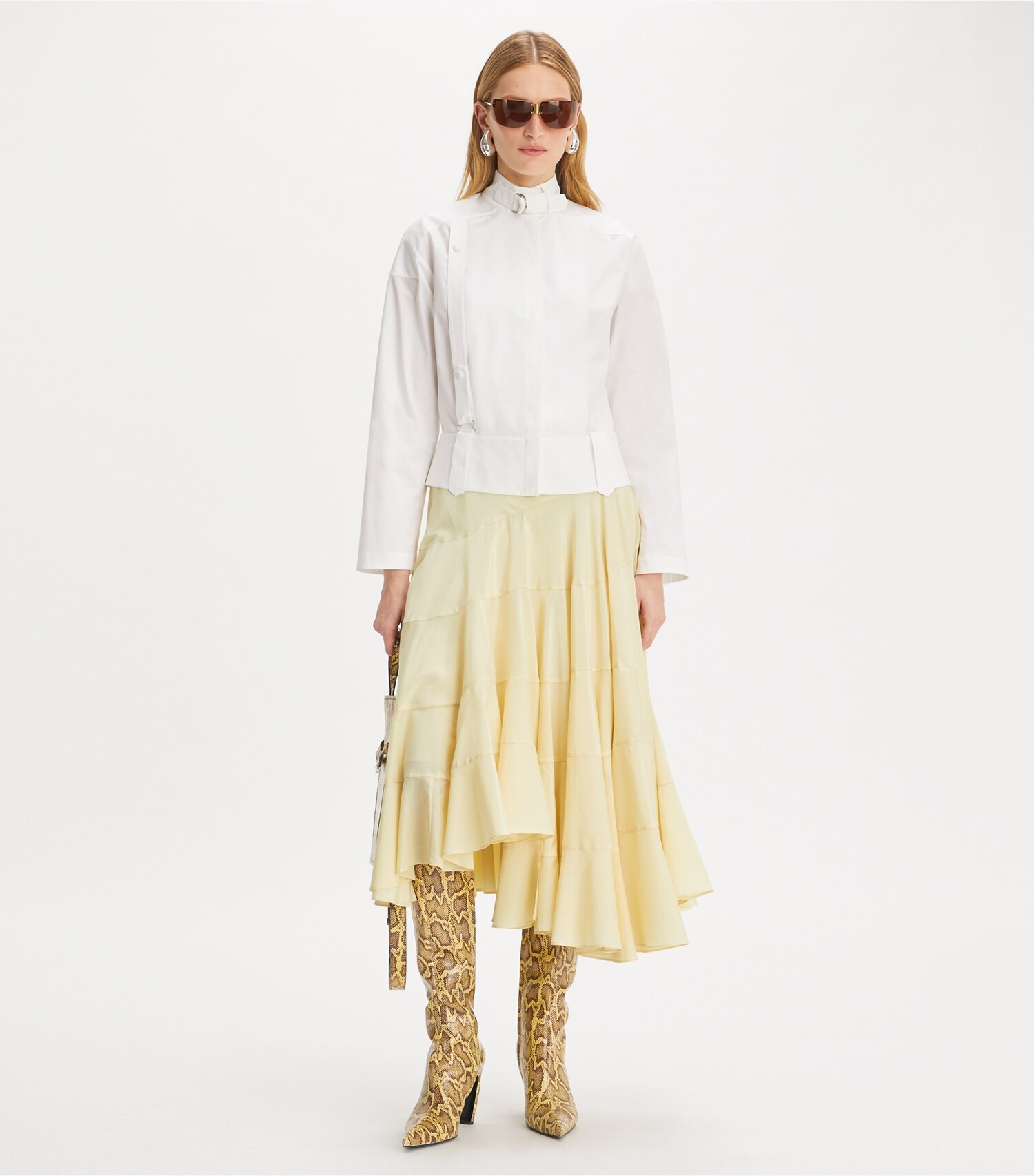 Flared Cotton Silk Skirt