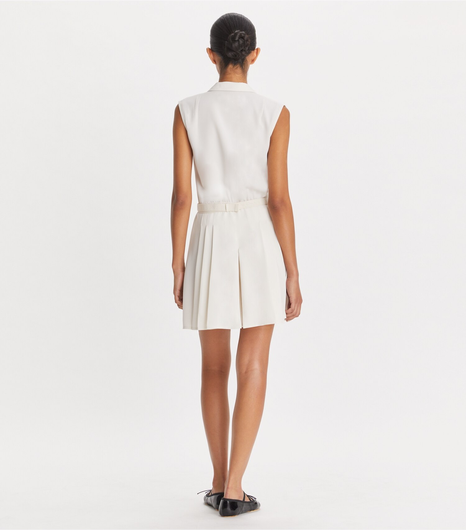 Pleated Twill Dress