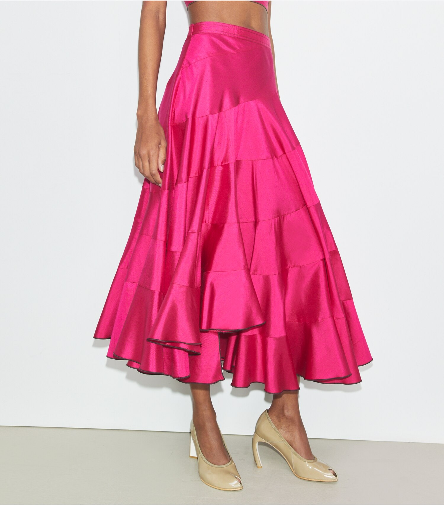 Flared Cotton Silk Skirt