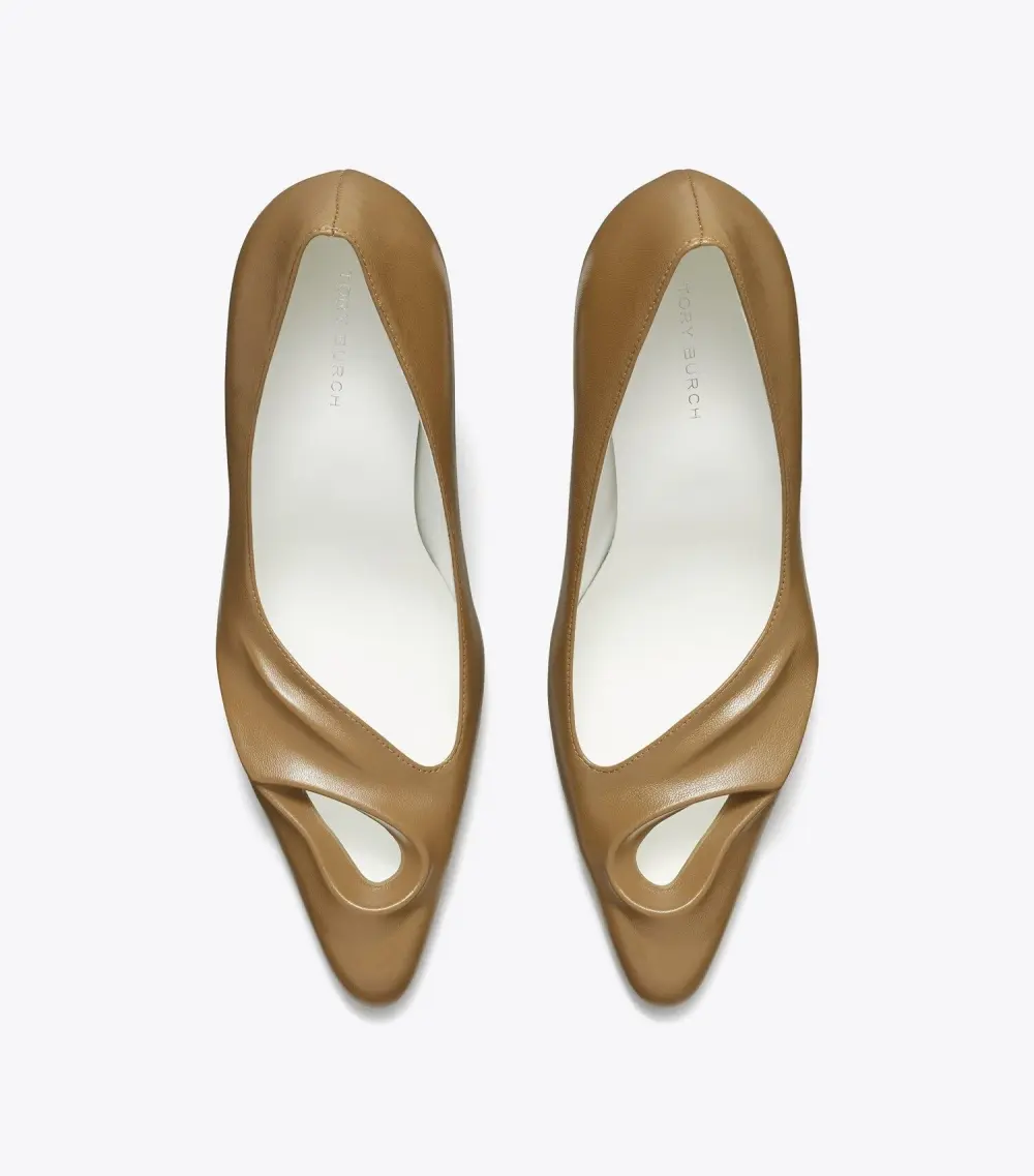 Sculpted Peep-Toe Pump