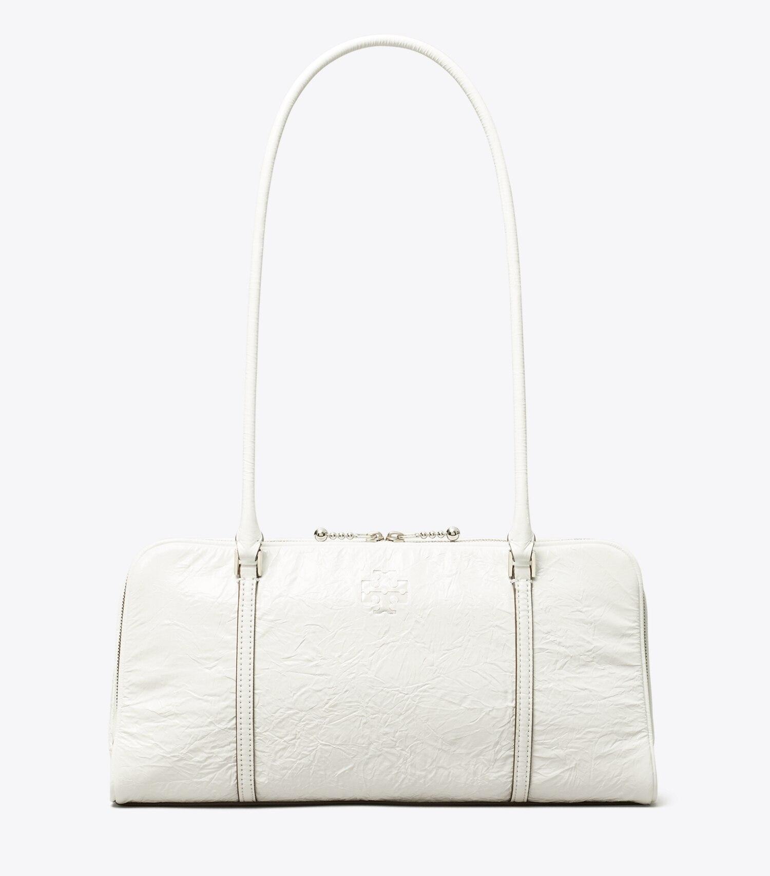 Small Crinkle Leather Marshmallow Satchel