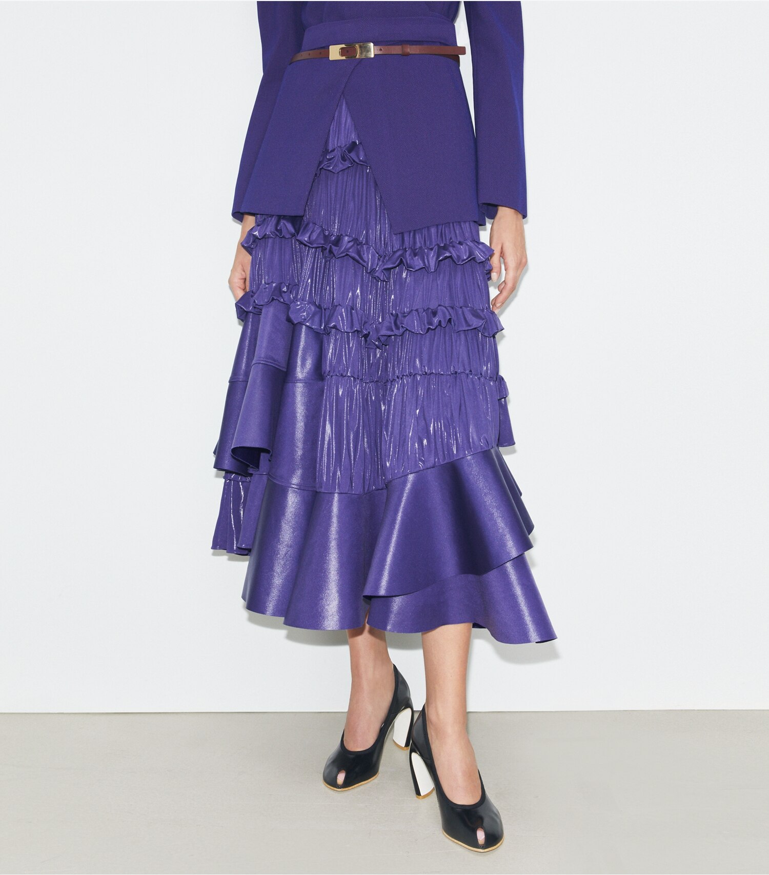 Liquid Jersey Ruffle Skirt