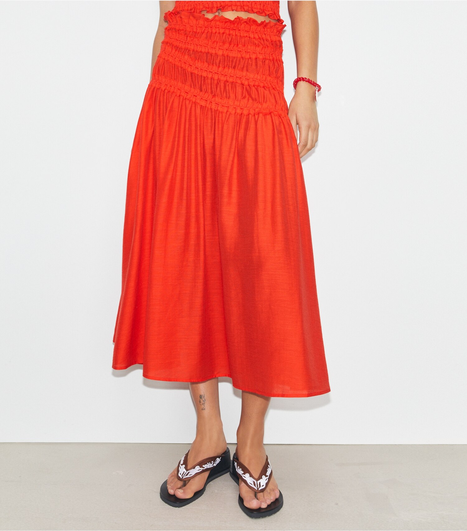 Smocked Viscose Skirt