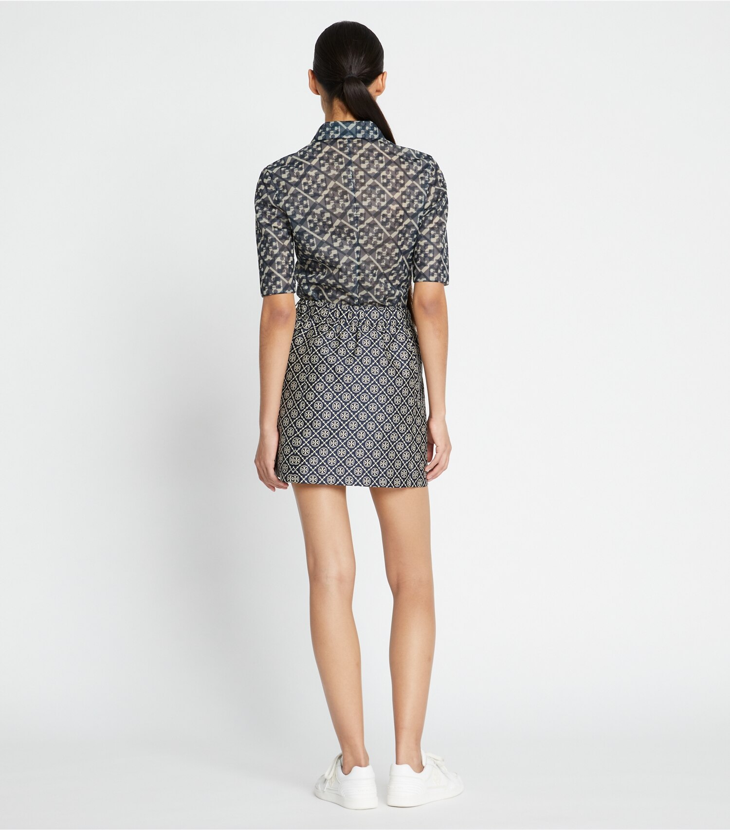 T Monogram Tech Jacquard Skirt