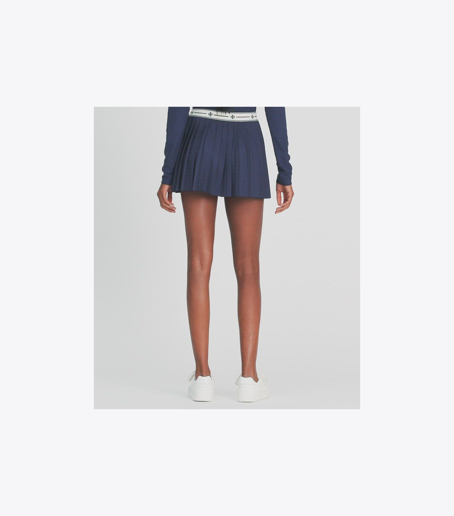 Jacquard Performance Jersey Pleated Overlay Skirt