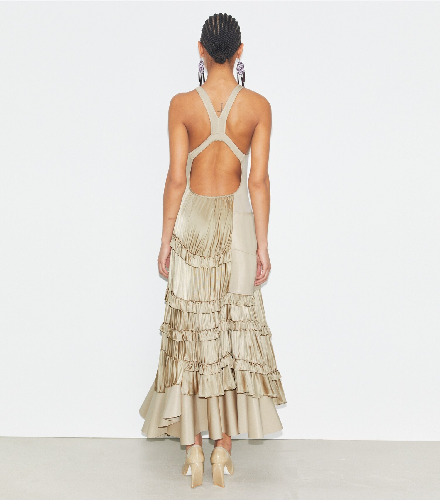 Liquid Jersey Ruffle Dress