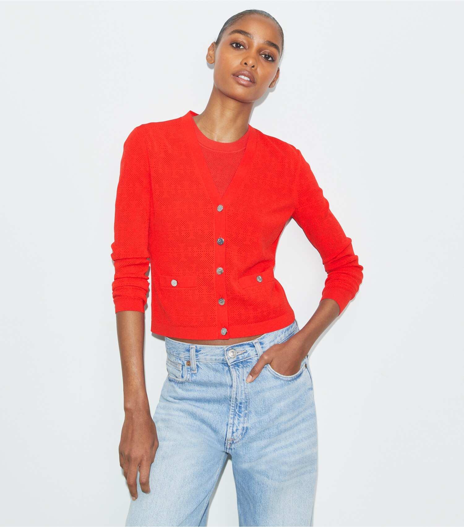 T Monogram Jacquard Cardigan