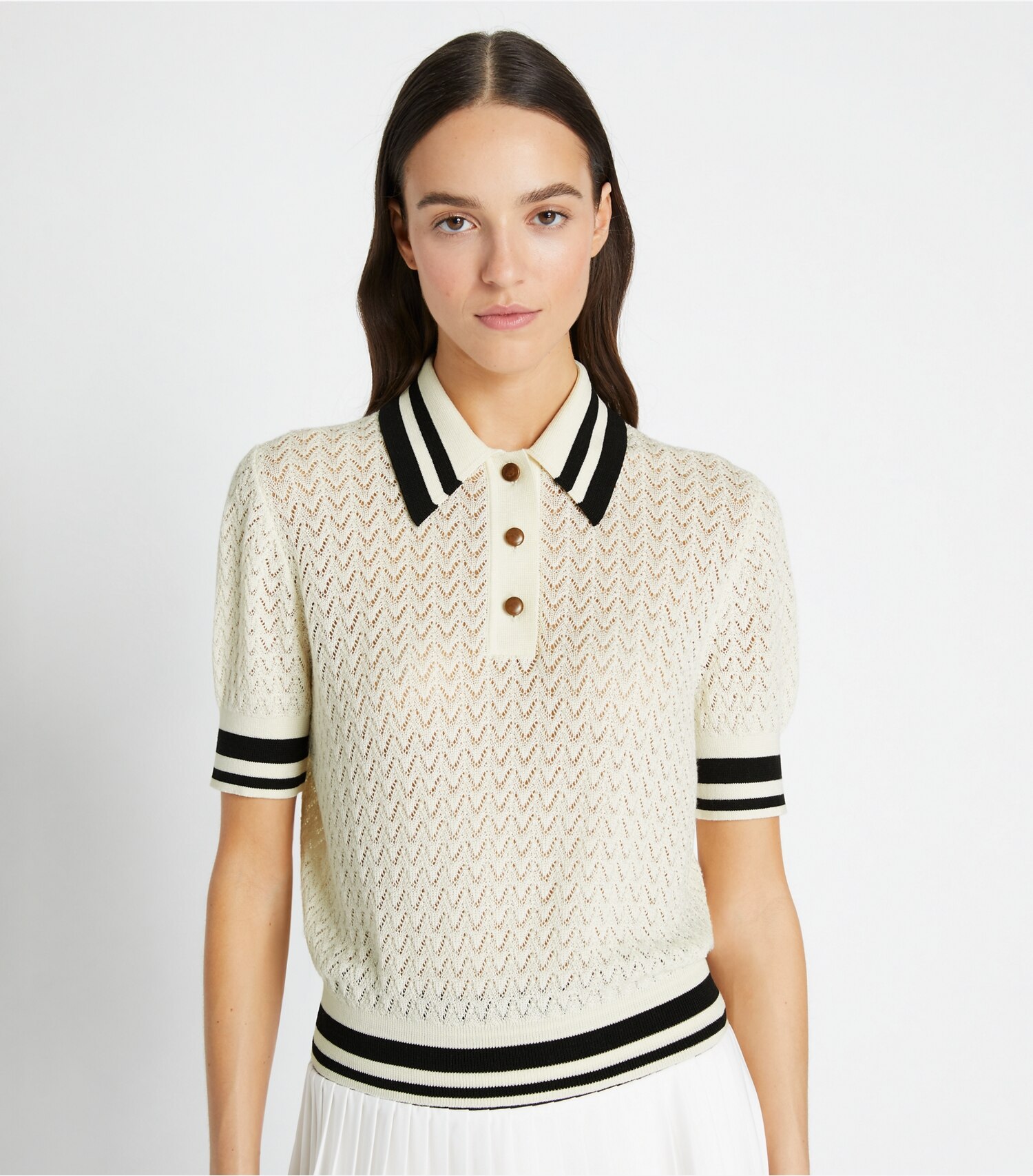 Cotton Pointelle Polo