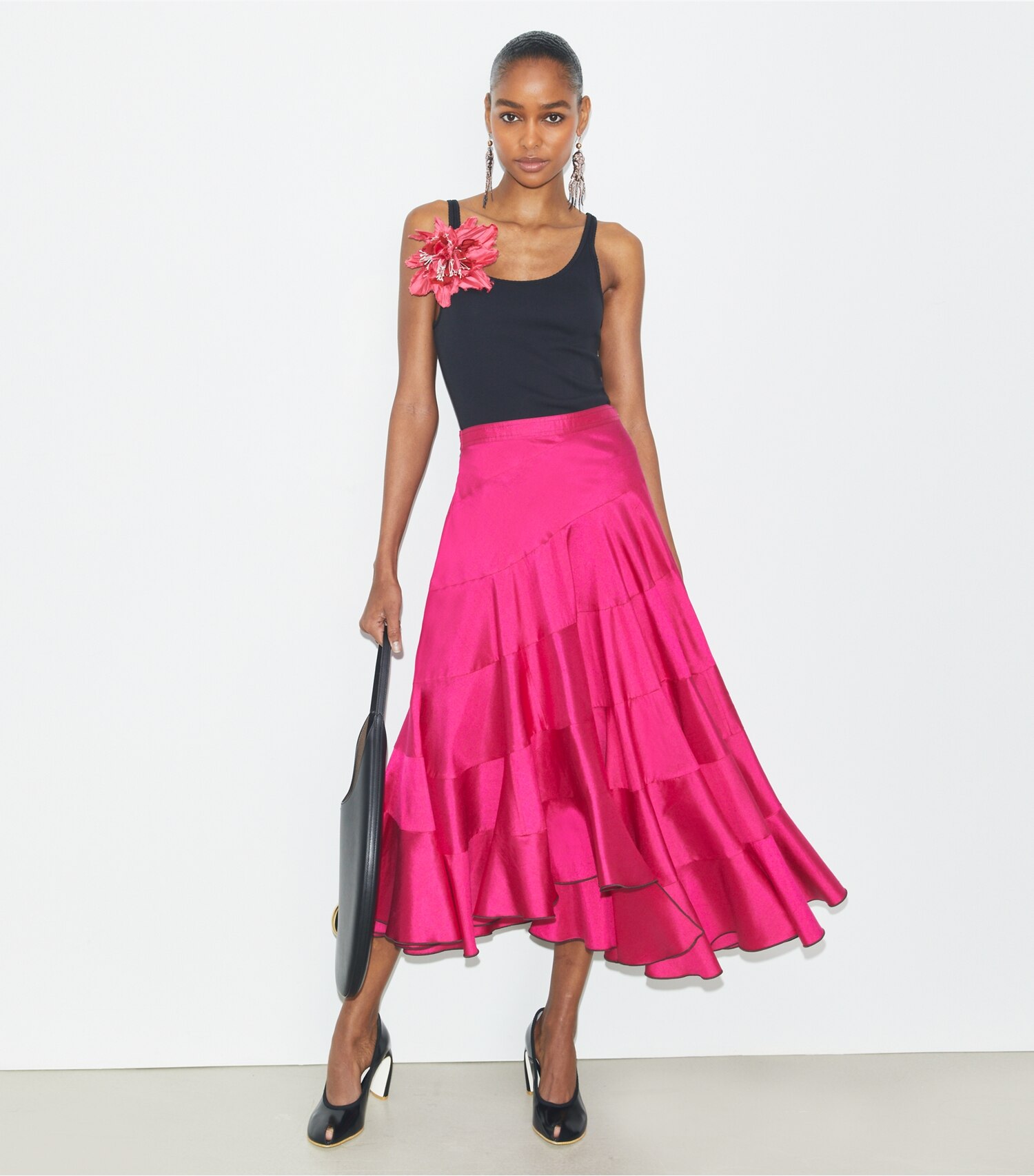 Flared Cotton Silk Skirt