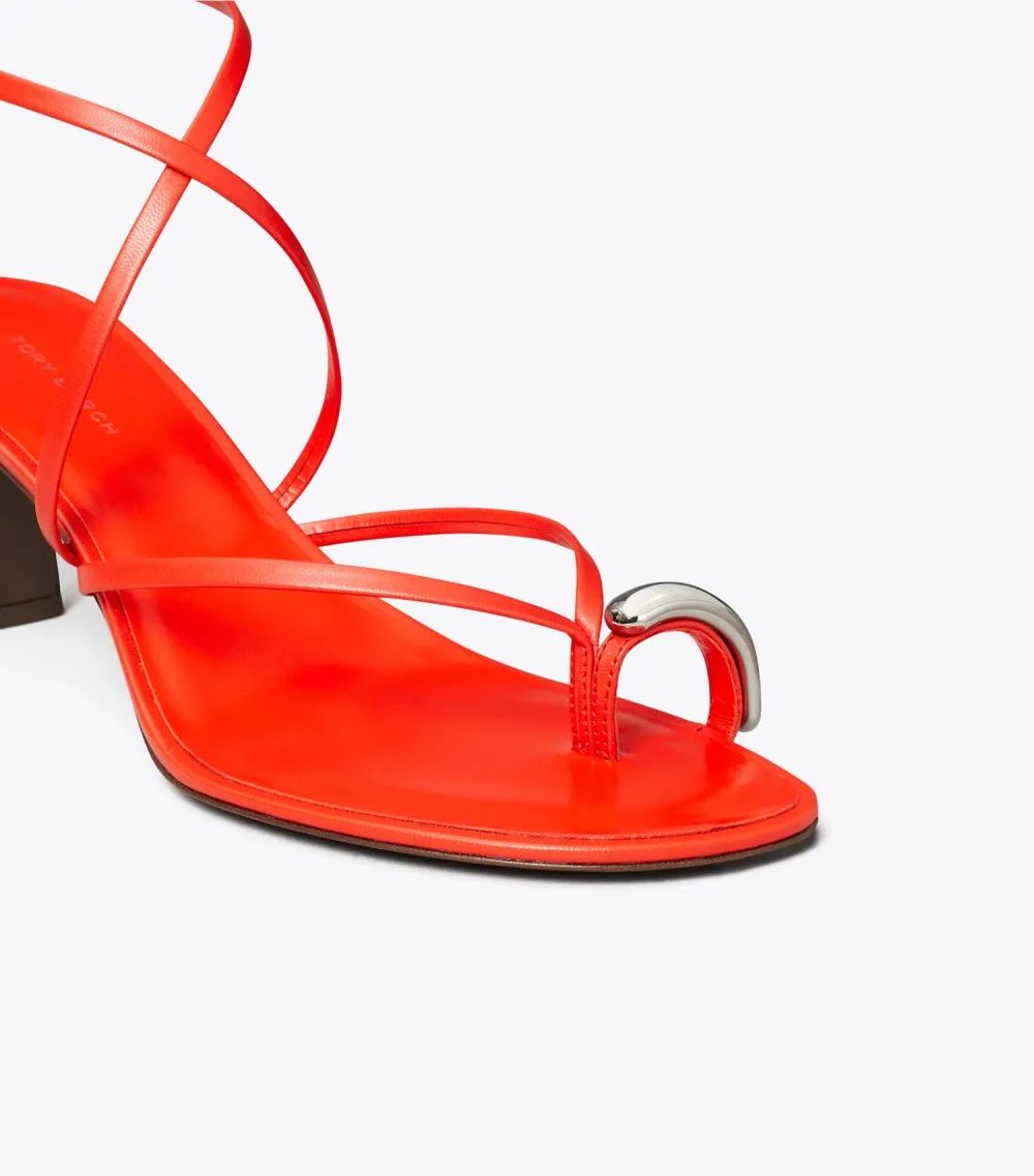 Pierced Multi-Strap Heeled Sandal