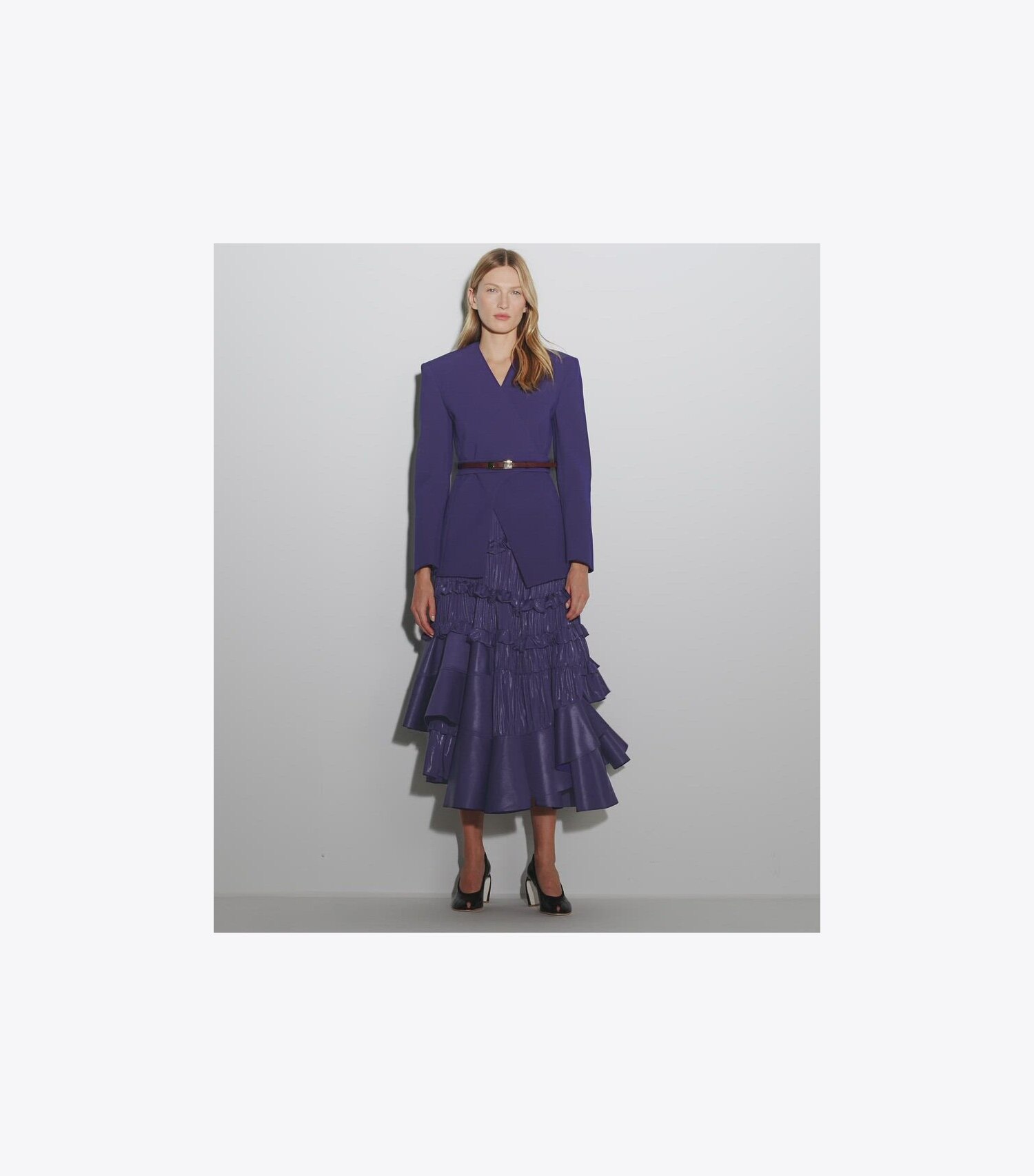 Asymmetrical Pique Wrap Jacket