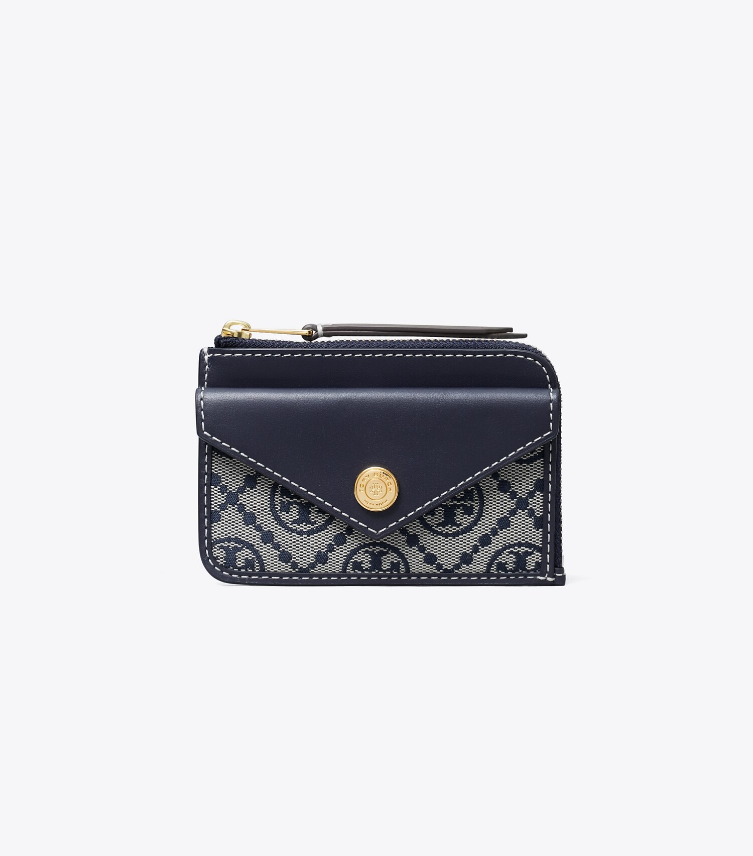 T Monogram Zip Card Case