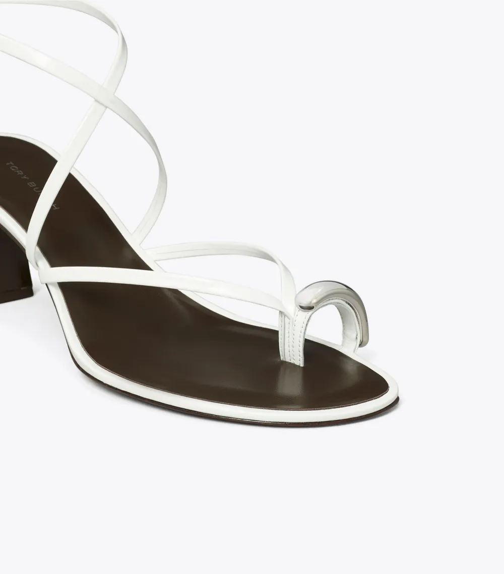 Pierced Multi-Strap Heeled Sandal