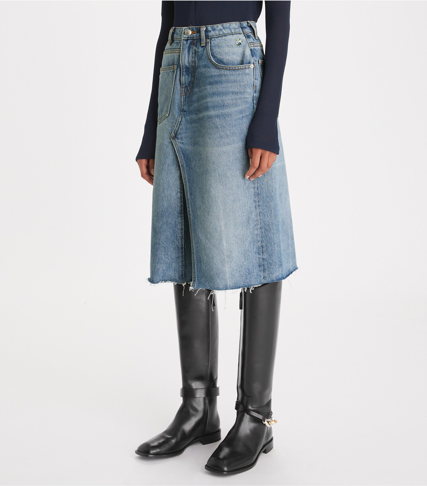 Deconstructed Denim Skirt